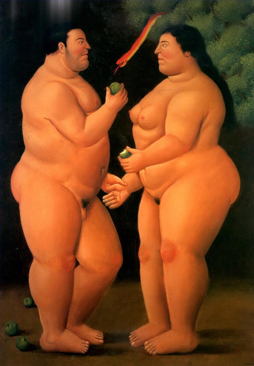 Adam and Eve Fernando Botero Oil Paintings